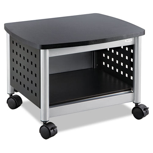 Image of Safco® Scoot Under-Desk Printer Stand, Metal, 2 Shelves, 100 lb Capacity, 20.25" x 16.5" x 14.5", Black/Silver