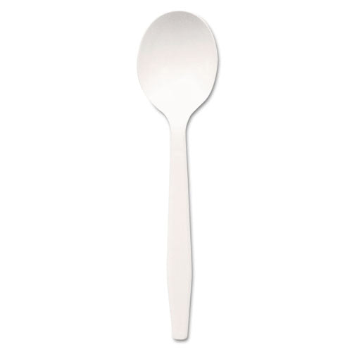 Image of Dixie® Plastic Cutlery, Mediumweight Soup Spoon, White, 1,000/Carton