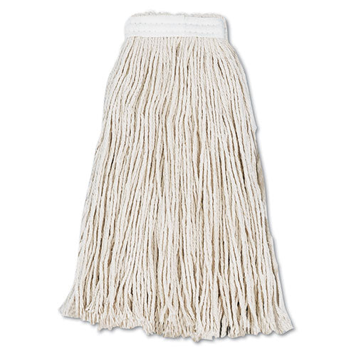 Image of Boardwalk® Cut-End Wet Mop Head, Cotton, #16, White, 12/carton