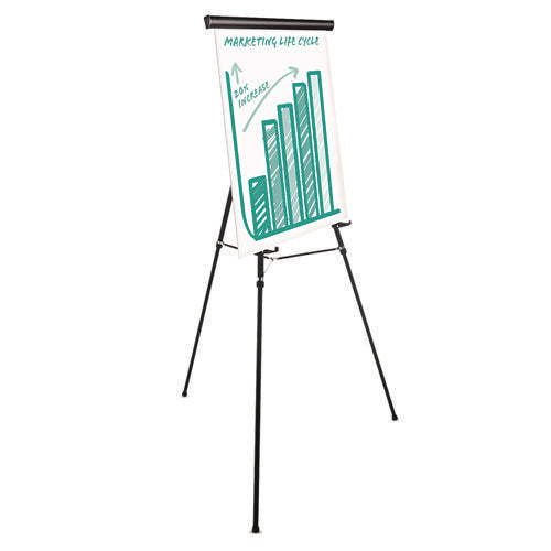 Image of Universal® Heavy-Duty Adjustable Presentation Easel, 69" Maximum Height, Metal, Black