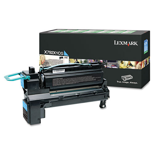 Image of Lexmark X792x1cg Return Program Extra High-Yield Toner, 20,000 Page-Yield, Cyan