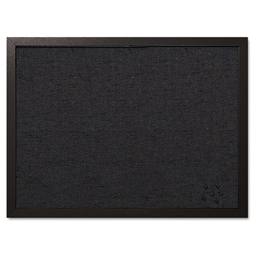 Image of MasterVision® Designer Fabric Bulletin Board, 24" x 18", Black Surface, Black Fiberboard (MDF) Frame