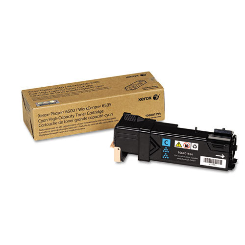 Image of Xerox® 106r01594 High-Yield Toner, 2,500 Page-Yield, Cyan