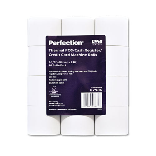 Image of Iconex Direct Thermal Printing Thermal Paper Rolls, 3.13" X 230 Ft, White, 10/pack
