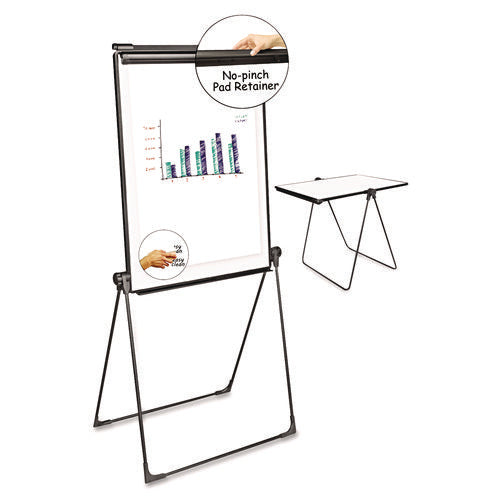 Image of Universal® Foldable Double-Sided Dry Erase Easel, 29" x 41", White Surface, Black Plastic Frame