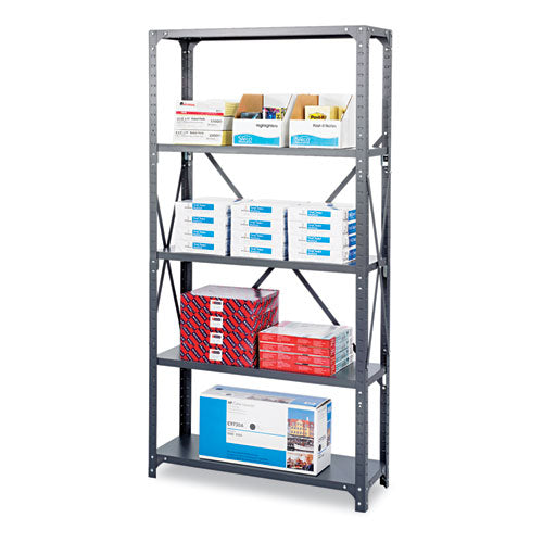 Image of Safco® Commercial Steel Shelving Unit, Six-Shelf, 36w X 18d X 75h, Dark Gray