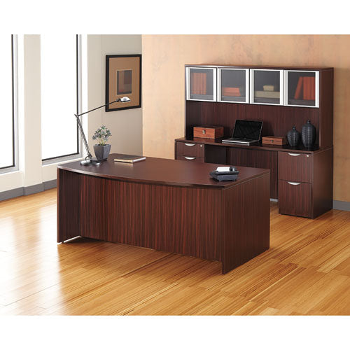 Image of Alera® Alera Valencia Series Bow Front Desk Shell, 71" X 41.38" X 29.63", Mahogany