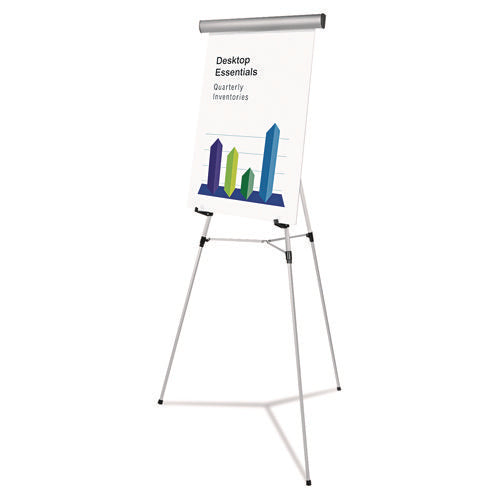 Image of Universal® Heavy-Duty Adjustable Presentation Easel, 69" Maximum Height, Metal, Silver