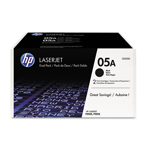 Image of HP HP 05a, (ce505d) 2-Pack Black Original Laserjet Toner Cartridges