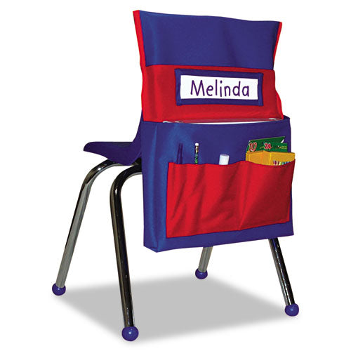 Image of Carson-Dellosa Education Chairback Buddy Pocket Chart, 7 Pockets, 15 X 19, Blue/red