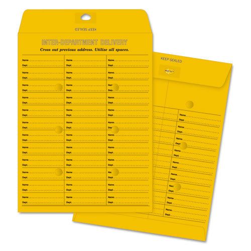 Image of Quality Park Brown Kraft Redi-Tac Box-Style Interoffice Envelope, #97, Two-Sided Three-Column Format, 10 X 13, Brown Kraft, 100/box