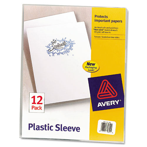 Image of Avery® Clear Plastic Sleeves, Letter Size, Clear, 12/pack