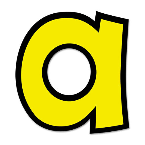 Image of TREND® Ready Letters Playful Combo Set, 4" Tall, Yellow Characters, Black Background, 216/Set