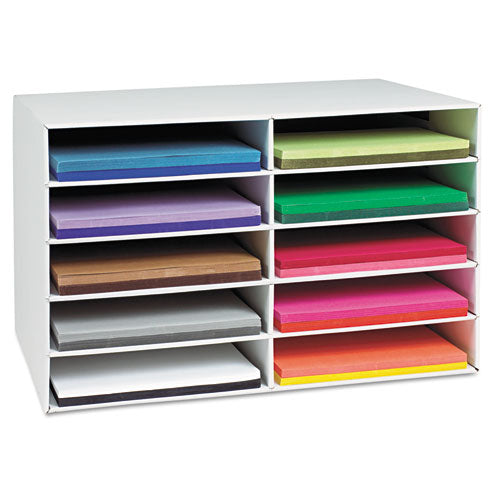 Image of Pacon® Classroom Construction Paper Storage, 10 Compartments, 26.88 x 16.88 x 18.5, White