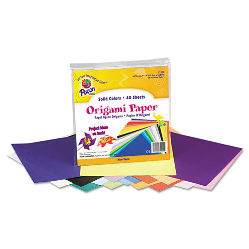 Image of Pacon® Origami Paper, 30 lb Bond Weight, 9 x 9, Assorted Bright Colors, 40/Pack