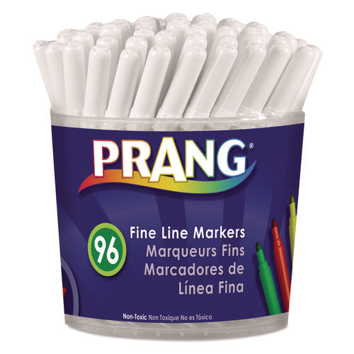 Image of Prang® Fine Line Markers, Fine Bullet Tip, Assorted Colors, 96/set