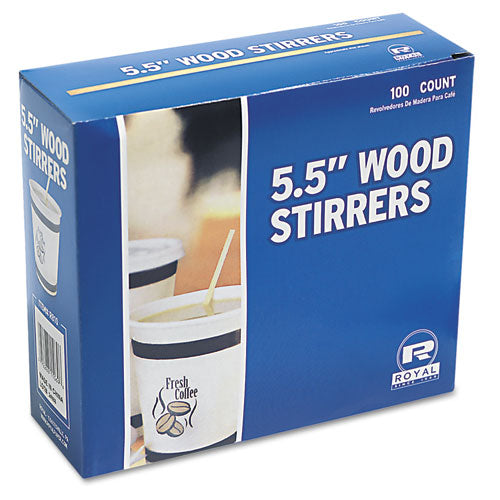 Image of AmerCareRoyal® Wood Coffee Stirrers, 5.5", 10,000/carton