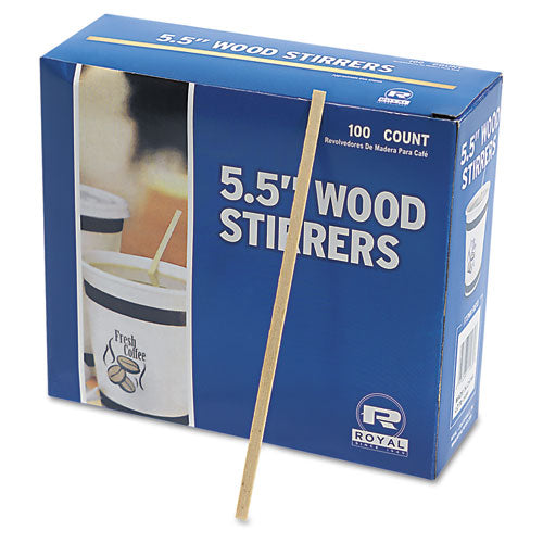 Image of AmerCareRoyal® Wood Coffee Stirrers, 5.5", 10,000/carton