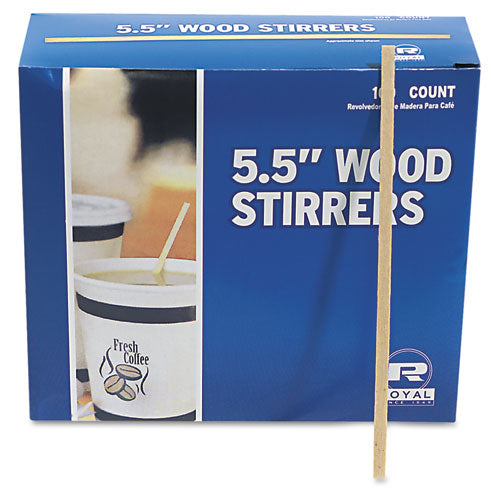 Image of AmerCareRoyal® Wood Coffee Stirrers, 5.5", 10,000/carton