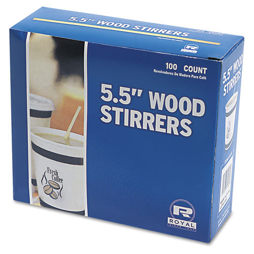 Image of AmerCareRoyal® Wood Coffee Stirrers, 5.5", 10,000/carton
