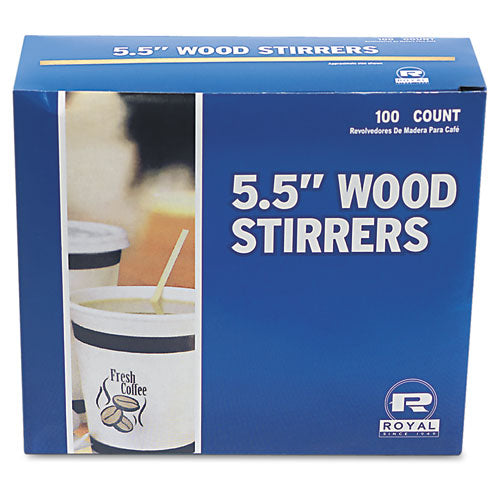 Image of AmerCareRoyal® Wood Coffee Stirrers, 5.5", 10,000/carton