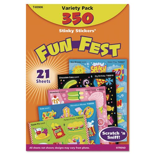 Image of TREND® Stinky Stickers Variety Pack, Mixed Shapes, Assorted Colors, 350/pack