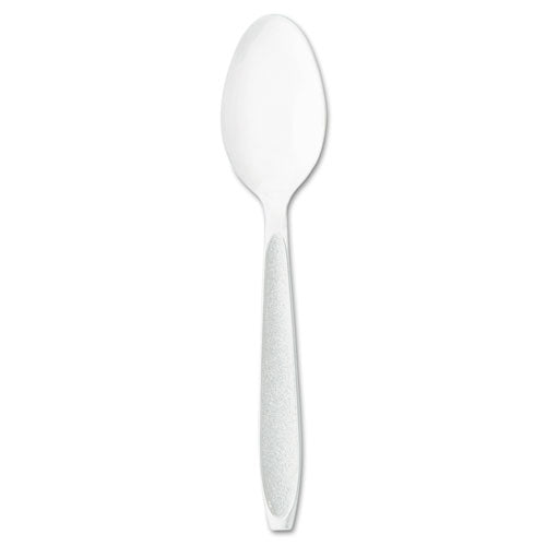 Image of SOLO® Impress Heavyweight Full-Length Polystyrene Cutlery, Spoon, Plastic, White, 1,000/Carton