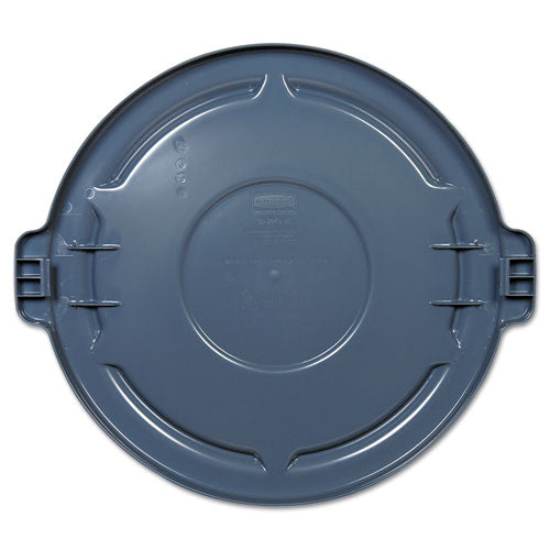 Image of Rubbermaid® Commercial BRUTE Self-Draining Flat Top Lids, 24.5" Diameter x 1.5h, Gray