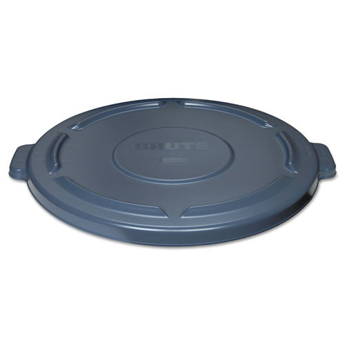 Image of Rubbermaid® Commercial BRUTE Self-Draining Flat Top Lids, 24.5" Diameter x 1.5h, Gray