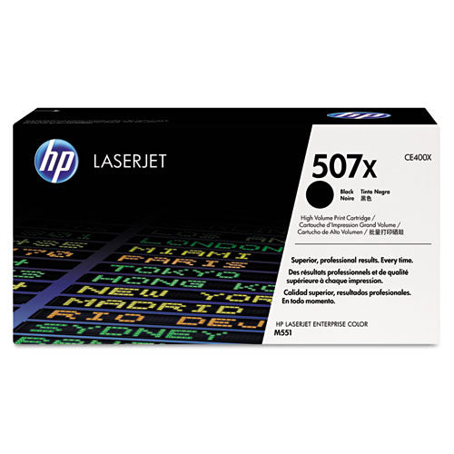 Image of HP HP 507x, (ce400x) High-Yield Black Original Laserjet Toner Cartridge