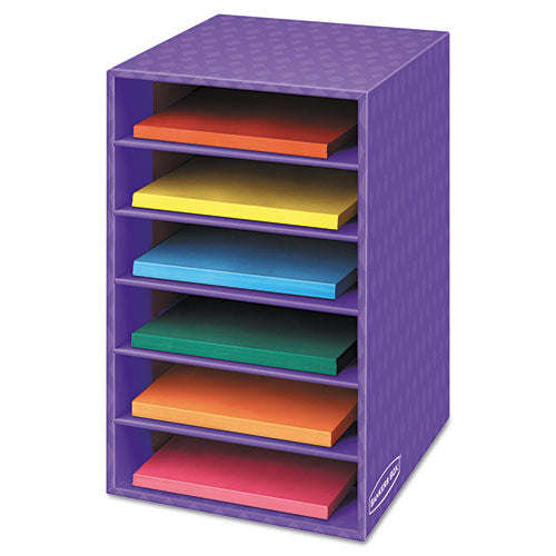 Image of Bankers Box® Vertical Classroom Organizer, 6 Shelves, 11.88 x 13.25 x 18, Purple
