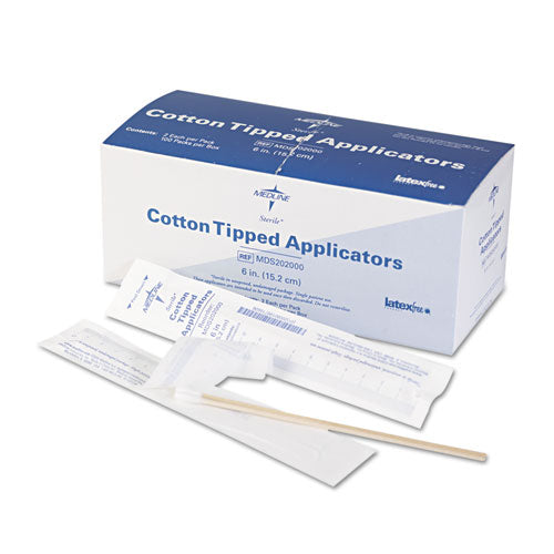 Image of Medline Cotton-Tipped Applicators, 6", 100 Applicators/box