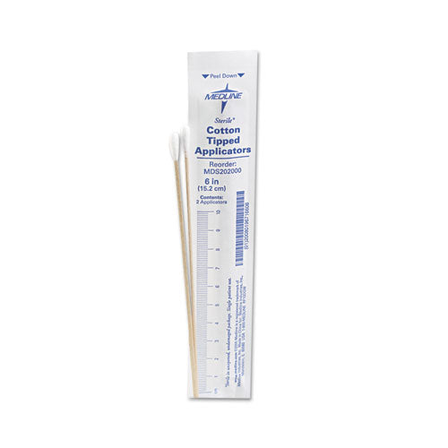 Image of Medline Cotton-Tipped Applicators, 6", 100 Applicators/box