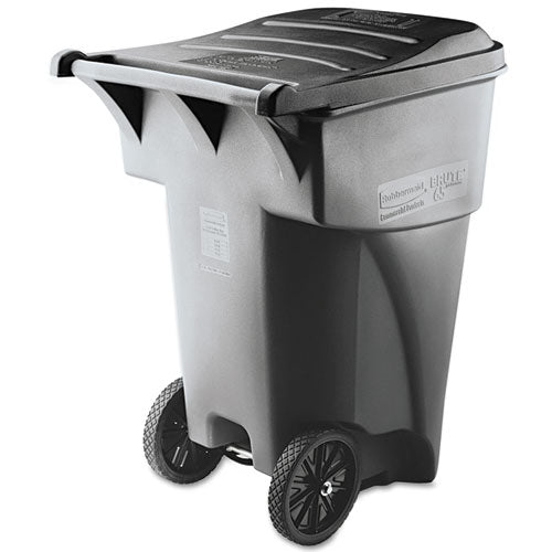 Image of Rubbermaid® Commercial Brute Roll-Out Heavy-Duty Container, 95 gal, Polyethylene, Gray