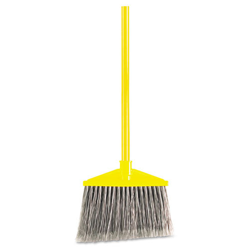 Image of Rubbermaid® Commercial 7920014588208, Angled Large Broom, 46.78" Handle, Gray/yellow
