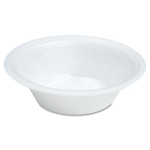 Image of Dart® Quiet Classic Laminated Foam Dinnerware, Bowl, 12 Oz, White, 125/pack
