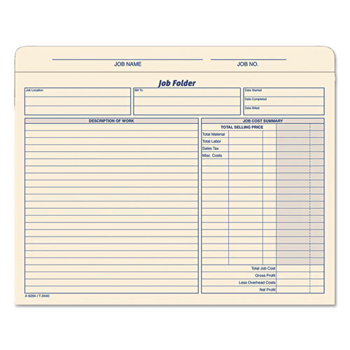 Image of TOPS Job Folder, Straight Tabs, Letter Size, Manila, 20/Pack