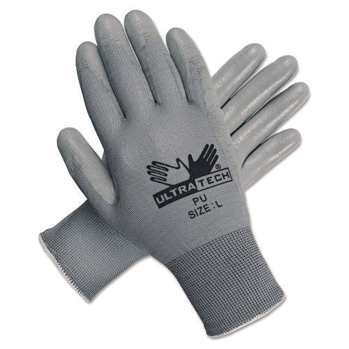 Image of MCR Safety Ultra Tech TaCartonile Dexterity Work Gloves, White/Gray, Large, 12 Pairs