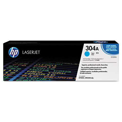Image of HP HP 304a, (cc531a) Cyan Original Laserjet Toner Cartridge