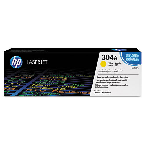 Image of HP HP 304a, (cc532a) Yellow Original Laserjet Toner Cartridge