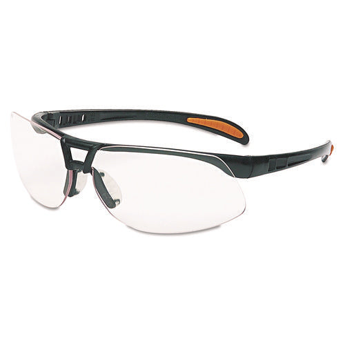 Image of Honeywell Uvex Protege Safety Eyewear, Metallic Black Frame, Clear Lens