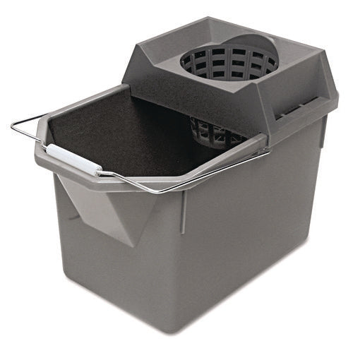 Image of Rubbermaid® Commercial Pail/Strainer Combination, 15 qt, Steel Gray