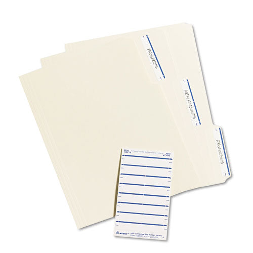 Image of Avery® Printable 4" X 6" - Permanent File Folder Labels, 0.69 X 3.44, White, 7/sheet, 36 Sheets/pack, (5200)