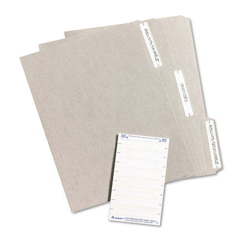 Image of Avery® Printable 4" X 6" - Permanent File Folder Labels, 0.69 X 3.44, White, 7/sheet, 36 Sheets/pack, (5202)