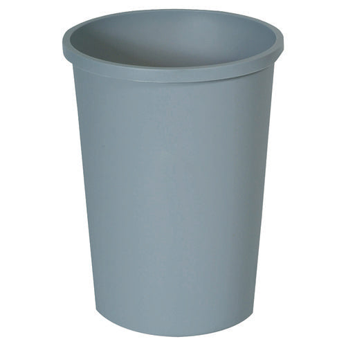 Image of Rubbermaid® Commercial Untouchable Large Plastic Round Waste Receptacle, 11 gal, Plastic, Gray