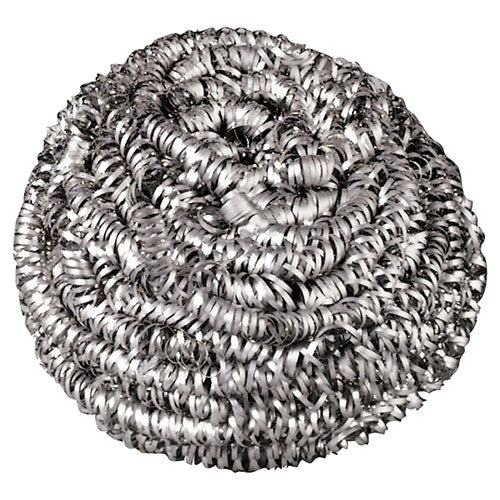 Image of Boardwalk® Stainless Steel Scrubber, Medium Size, Steel Gray, 72/carton