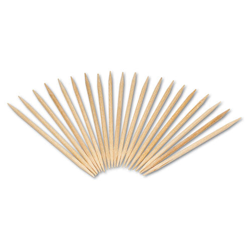 Image of AmerCareRoyal® Round Wood Toothpicks, 2.5", Natural, 800/Box, 24 Boxes/Case, 5 Cases/Carton, 96,000 Toothpicks/Carton