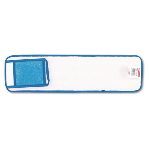 Image of Rubbermaid® Commercial Microfiber Wet Room Pads, 24 In. Long, Split Nylon/polyester Blend, Blue