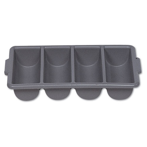 Image of Rubbermaid® Commercial Cutlery Bin, 4 Compartments, 11.5 x 21.25 x 3.75, Plastic, Gray