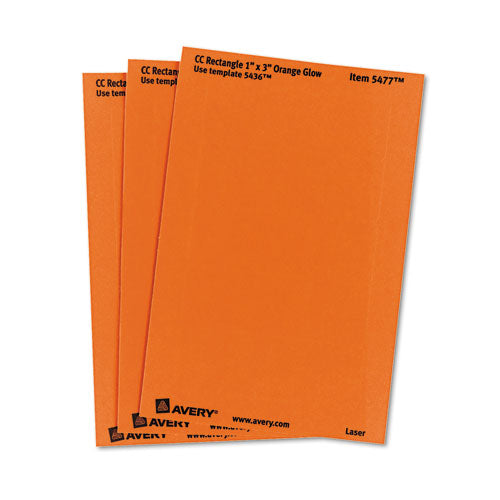 Image of Avery® Printable Self-Adhesive Removable Color-Coding Labels, 1 X 3, Neon Orange, 5/sheet, 40 Sheets/pack, (5477)
